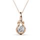 1 - Caron 6.50 mm Round Forever Brilliant Moissanite Solitaire Love Knot Pendant Necklace 