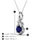 3 - Caron 6.00 mm Round Blue Sapphire Solitaire Love Knot Pendant Necklace 
