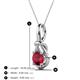 3 - Caron 6.00 mm Round Ruby Solitaire Love Knot Pendant Necklace 