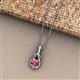 2 - Caron 6.50 mm Round Pink Tourmaline Solitaire Love Knot Pendant Necklace 