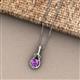 2 - Caron 6.50 mm Round Amethyst Solitaire Love Knot Pendant Necklace 