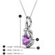 3 - Caron 6.50 mm Round Amethyst Solitaire Love Knot Pendant Necklace 