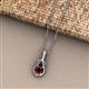 2 - Caron 6.50 mm Round Red Garnet Solitaire Love Knot Pendant Necklace 