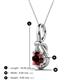3 - Caron 6.50 mm Round Red Garnet Solitaire Love Knot Pendant Necklace 