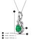 3 - Caron 6.00 mm Round Emerald Solitaire Love Knot Pendant Necklace 