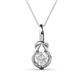 1 - Caron 6.00 mm Round White Sapphire Solitaire Love Knot Pendant Necklace 
