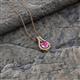 2 - Lauren 5.00 mm Round Pink Sapphire and Diamond Accent Teardrop Pendant Necklace 