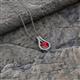 2 - Lauren 5.00 mm Round Ruby and Diamond Accent Teardrop Pendant Necklace 