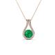 1 - Lauren 5.00 mm Round Emerald and Diamond Accent Teardrop Pendant Necklace 