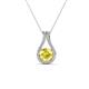 1 - Lauren 5.00 mm Round Yellow Sapphire and Diamond Accent Teardrop Pendant Necklace 