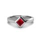 1 - Emilia 6.00 mm Princess Cut Lab Created Ruby Solitaire Engagement Ring 