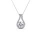 1 - Lauren 5.00 mm Round White Sapphire and Diamond Accent Teardrop Pendant Necklace 