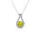 1 - Lauren 5.00 mm Round Yellow Diamond and White Diamond Accent Teardrop Pendant Necklace 