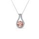 1 - Lauren 5.00 mm Round Morganite and Diamond Accent Teardrop Pendant Necklace 