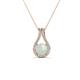 1 - Lauren 5.00 mm Round Opal and Diamond Accent Teardrop Pendant Necklace 