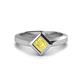 1 - Emilia 6.00 mm Princess Cut Lab Created Yellow Sapphire Solitaire Engagement Ring 