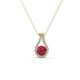 1 - Lauren 4.00 mm Round Ruby and Diamond Accent Teardrop Pendant Necklace 