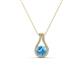 1 - Lauren 4.00 mm Round Blue Topaz and Diamond Accent Teardrop Pendant Necklace 