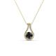 1 - Lauren 4.00 mm Round Black Diamond and White Diamond Accent Teardrop Pendant Necklace 