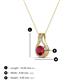 3 - Lauren 4.00 mm Round Ruby and Diamond Accent Teardrop Pendant Necklace 