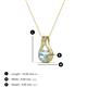 3 - Lauren 4.00 mm Round Aquamarine and Diamond Accent Teardrop Pendant Necklace 
