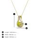 3 - Lauren 4.00 mm Round Yellow Diamond and White Diamond Accent Teardrop Pendant Necklace 
