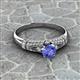 2 - Shirlyn Classic Round Tanzanite with Round and Baguette Diamond Engagement Ring 