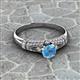2 - Shirlyn Classic Round Blue Topaz with Round and Baguette Diamond Engagement Ring 