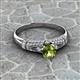 2 - Shirlyn Classic Round Peridot with Round and Baguette Diamond Engagement Ring 