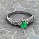2 - Shirlyn Classic Round Emerald with Round and Baguette Diamond Engagement Ring 