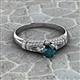 2 - Shirlyn Classic Round London Blue Topaz with Round and Baguette Diamond Engagement Ring 
