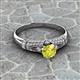 2 - Shirlyn Classic Round Yellow Diamond and Baguette White Diamond Engagement Ring 