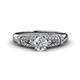 1 - Shirlyn Classic Round Lab Grown Diamond with Round and Baguette Diamond Engagement Ring 