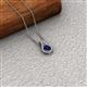 2 - Lauren 4.00 mm Round Blue Sapphire and Diamond Accent Teardrop Pendant Necklace 