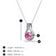 3 - Lauren 4.00 mm Round Pink Sapphire and Diamond Accent Teardrop Pendant Necklace 