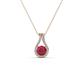 1 - Lauren 4.00 mm Round Ruby and Diamond Accent Teardrop Pendant Necklace 