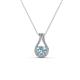 1 - Lauren 4.00 mm Round Aquamarine and Diamond Accent Teardrop Pendant Necklace 