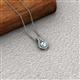 2 - Lauren 4.00 mm Round Aquamarine and Diamond Accent Teardrop Pendant Necklace 