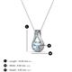 3 - Lauren 4.00 mm Round Aquamarine and Diamond Accent Teardrop Pendant Necklace 