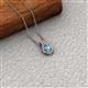 2 - Lauren 4.00 mm Round Blue Topaz and Diamond Accent Teardrop Pendant Necklace 