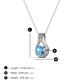 3 - Lauren 4.00 mm Round Blue Topaz and Diamond Accent Teardrop Pendant Necklace 