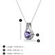 3 - Lauren 4.00 mm Round Iolite and Diamond Accent Teardrop Pendant Necklace 
