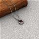 2 - Lauren 4.00 mm Round Red Garnet and Diamond Accent Teardrop Pendant Necklace 