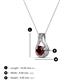 3 - Lauren 4.00 mm Round Red Garnet and Diamond Accent Teardrop Pendant Necklace 