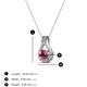 3 - Lauren 4.00 mm Round Rhodolite Garnet and Diamond Accent Teardrop Pendant Necklace 