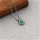 2 - Lauren 4.00 mm Round Emerald and Diamond Accent Teardrop Pendant Necklace 