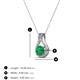 3 - Lauren 4.00 mm Round Emerald and Diamond Accent Teardrop Pendant Necklace 