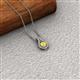2 - Lauren 4.00 mm Round Yellow Sapphire and Diamond Accent Teardrop Pendant Necklace 