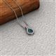 2 - Lauren 4.00 mm Round Blue Diamond and White Diamond Accent Teardrop Pendant Necklace 