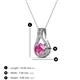 3 - Lauren 5.00 mm Round Pink Sapphire and Diamond Accent Teardrop Pendant Necklace 
